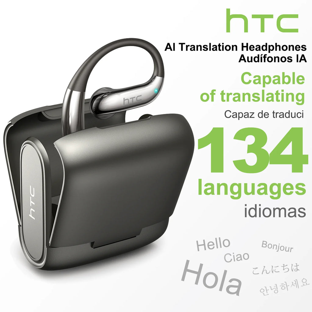 Translator HTC NE23 OWS Wireless Headphones 6.0 Translation Earphones Dual Noise Reduction Calls IP55 Professional Protection