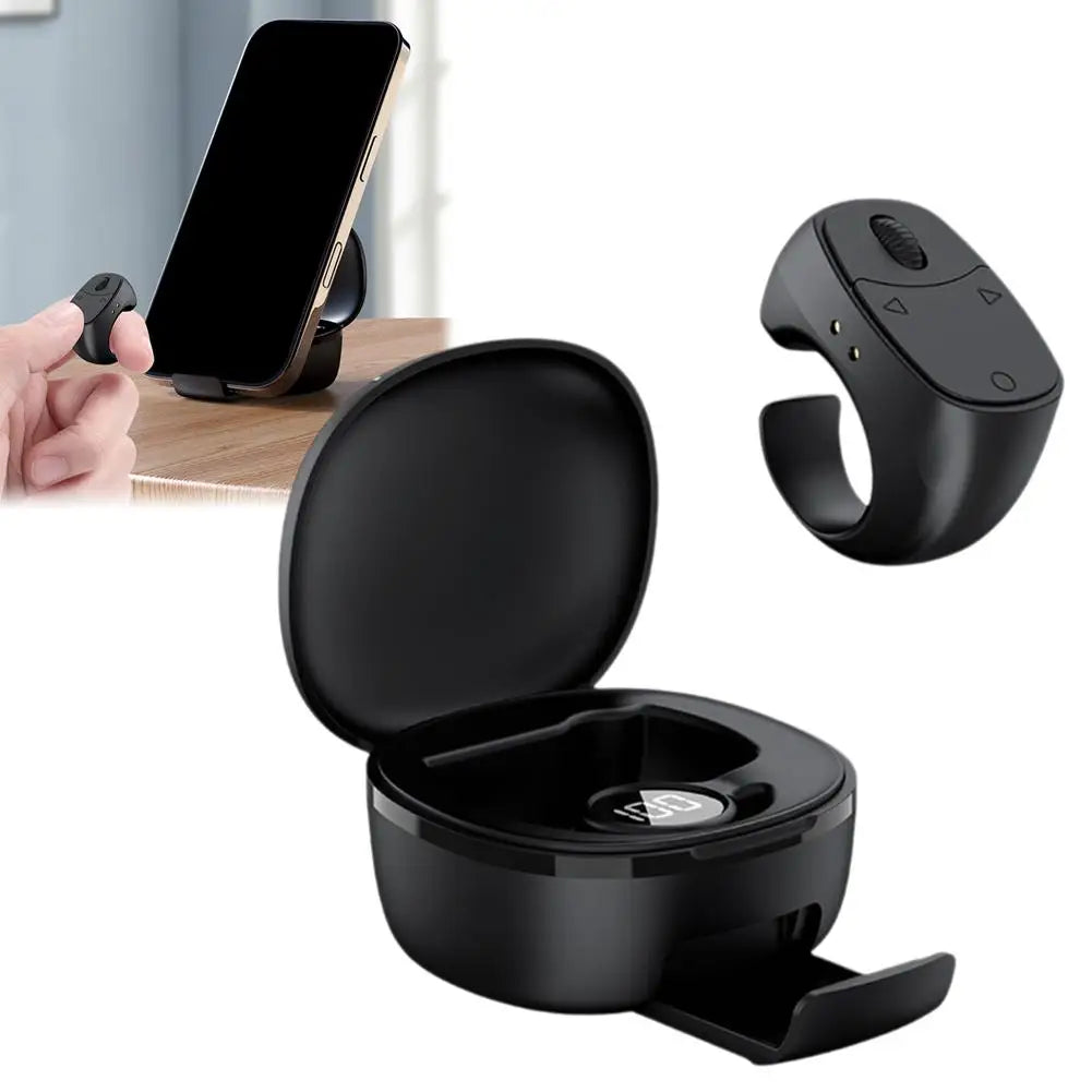 Bluetooth Page Turner Remote with Scroll Wheel - for eBooks, Videos; Wireless Shutter, Phone Stand Compatible (Volume Zoom)