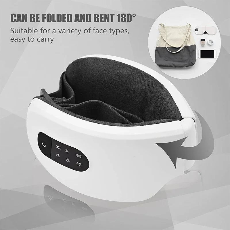 4D Eye Massager Smart Airbag Vibration Eye Care Instrument Hot Compress Bluetooth Eye Massage Glasses Fatigue anti-wrinkle Care