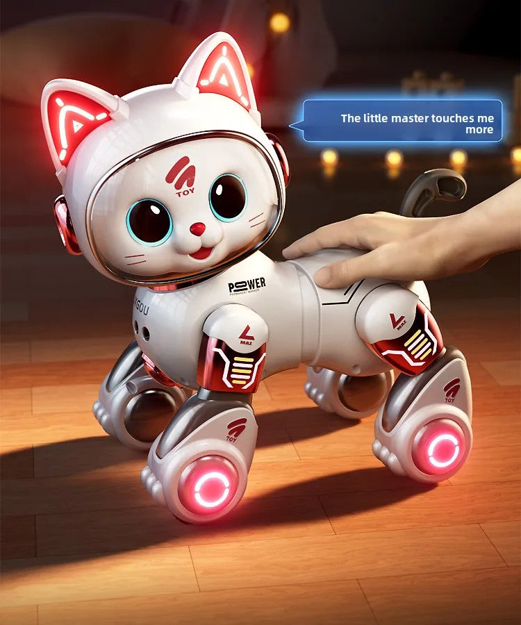 Smart Robotic Cat Toy - Interactive Walking & Meowing Robot for 1-3 Year Old Boys/Girls w/Remote Control
