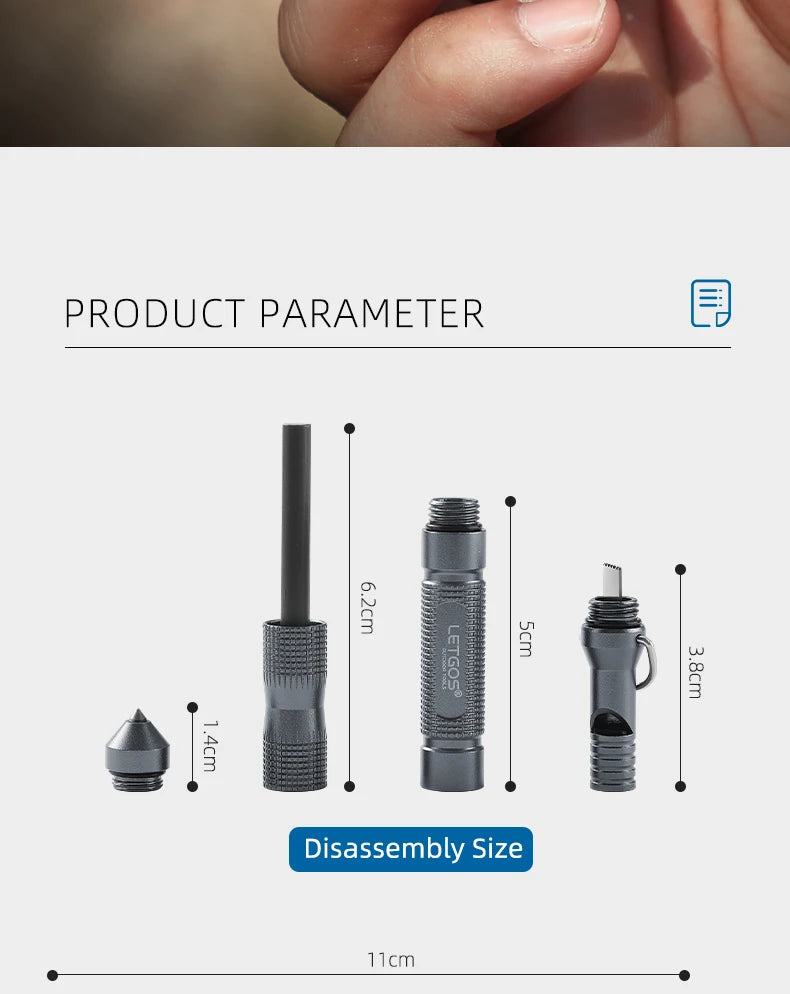 LETGOS Multi High Frequency Survival Whistle  outdoor Lifesaving emergency gear camping hiking rescue tactical glass breaker