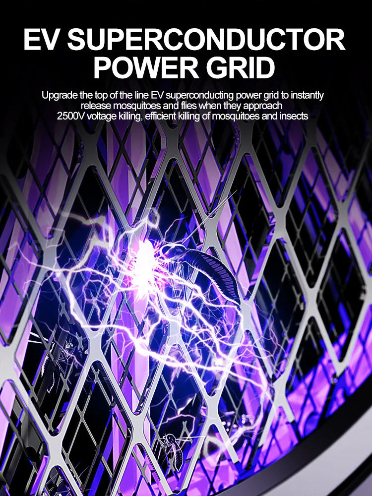 2025 Upgraded Telescopic Mosquito Killer Swatter 90° Rotatable & Wall-Mountable Extended Reach Electric Bug Zapper Home Garden