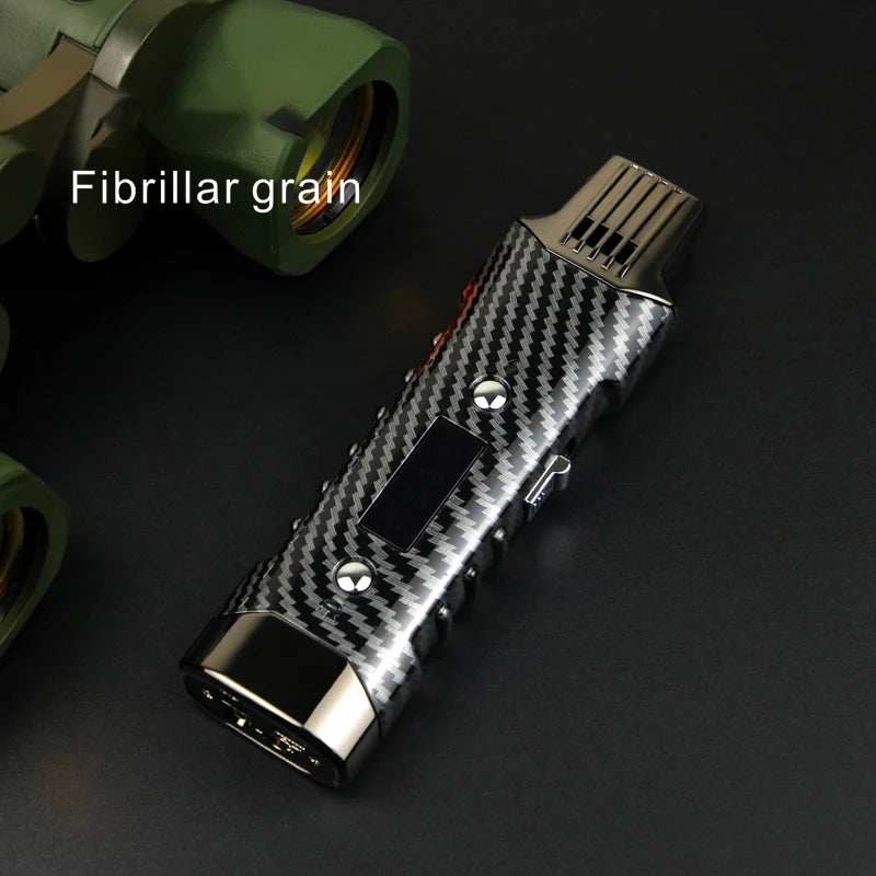 Multifunctional Gas And Electric Lighter  Double Arc  Double Blue Flame White Night Light With Power Display Outdoor Windproof