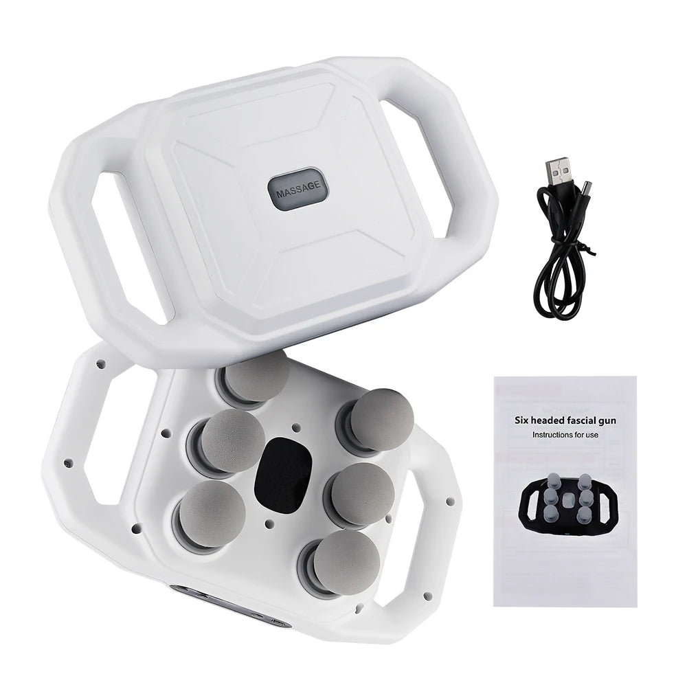 Six-head Fascia Gun High Frequency Vibration Waist Shoulder Back Leg Deep Tissue Body Massage Machine