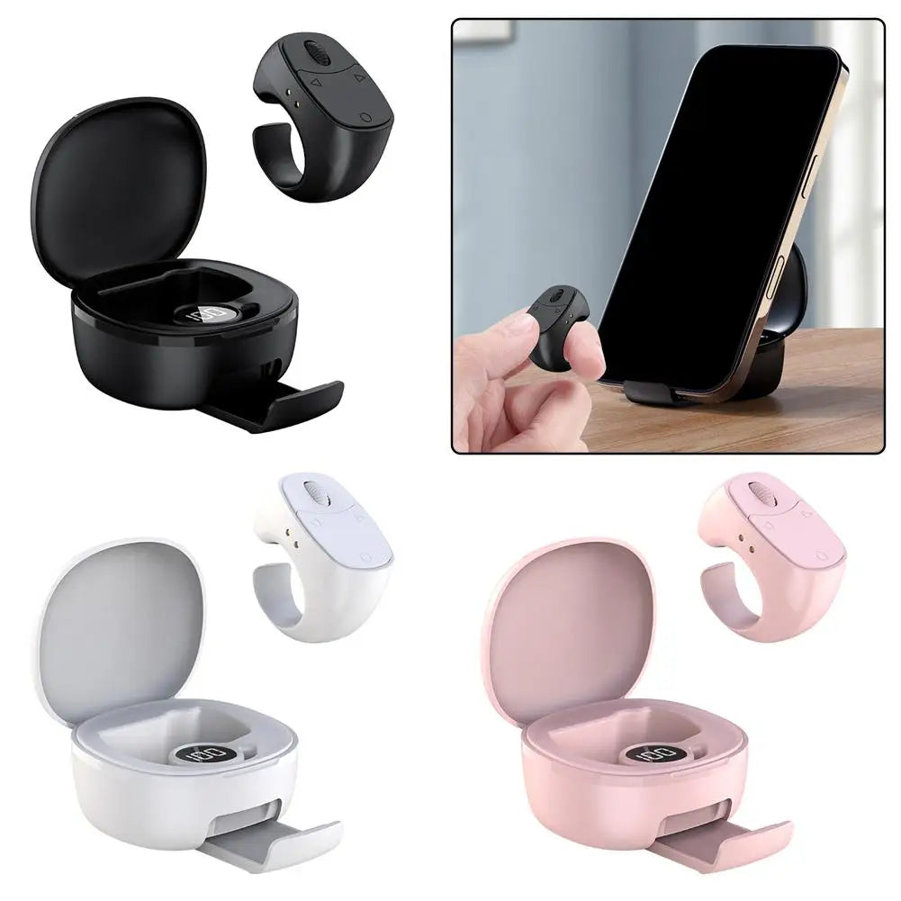 Bluetooth Page Turner Remote with Scroll Wheel - for eBooks, Videos; Wireless Shutter, Phone Stand Compatible (Volume Zoom)