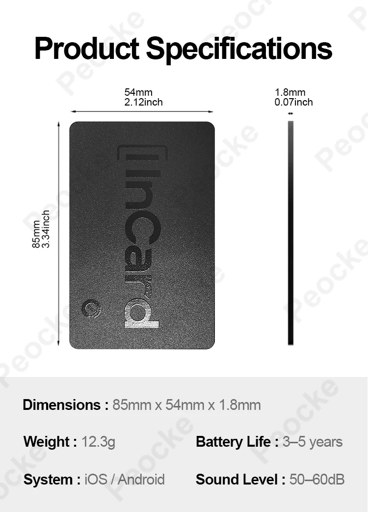 Wallet Anti-loss Card Location Tracking GPS Smart Tag for Android Key Luggage Finder With iPhone Find My App Bluetooth Device