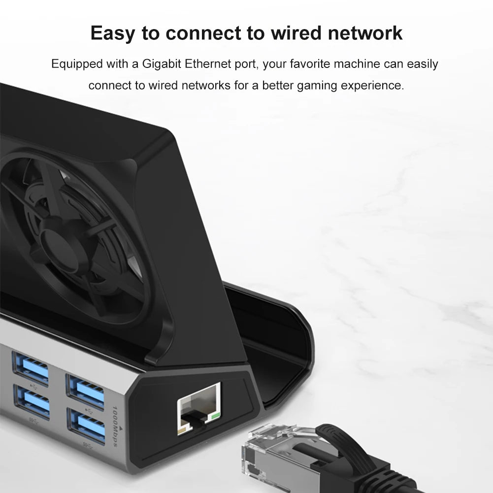 Dock Console Hub HDMI-Compatible USB C Docking Station 4K 60Hz Dock Stand Gigabit Ethernet 1000Mbps PD 100W RJ45 for Steam Deck