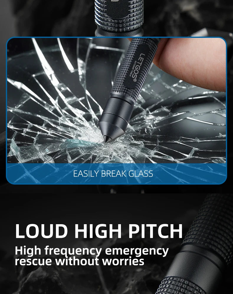 LETGOS Multi High Frequency Survival Whistle  outdoor Lifesaving emergency gear camping hiking rescue tactical glass breaker