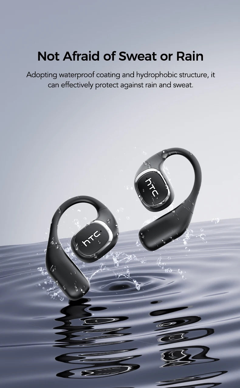 Translator HTC NE11 Bluetooth 6.0 OWS Wireless Headphones Translation Earphones Full-Color Touch Screen Ultra Long Battery Life