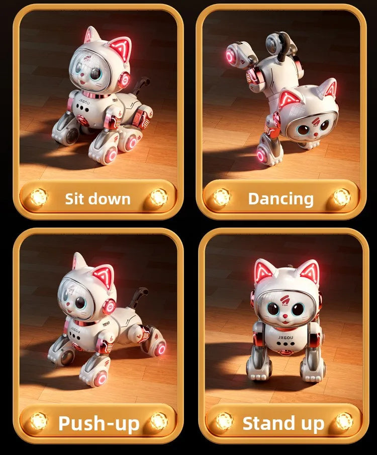 Smart Robotic Cat Toy - Interactive Walking & Meowing Robot for 1-3 Year Old Boys/Girls w/Remote Control