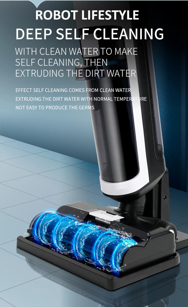 Wet Dry Vacuum Cleaner Cordless handhed Cleaning Robot Wireless RL8Pro Voice Assistant Low Noise 14000Pa Suction Battery 4000mAh