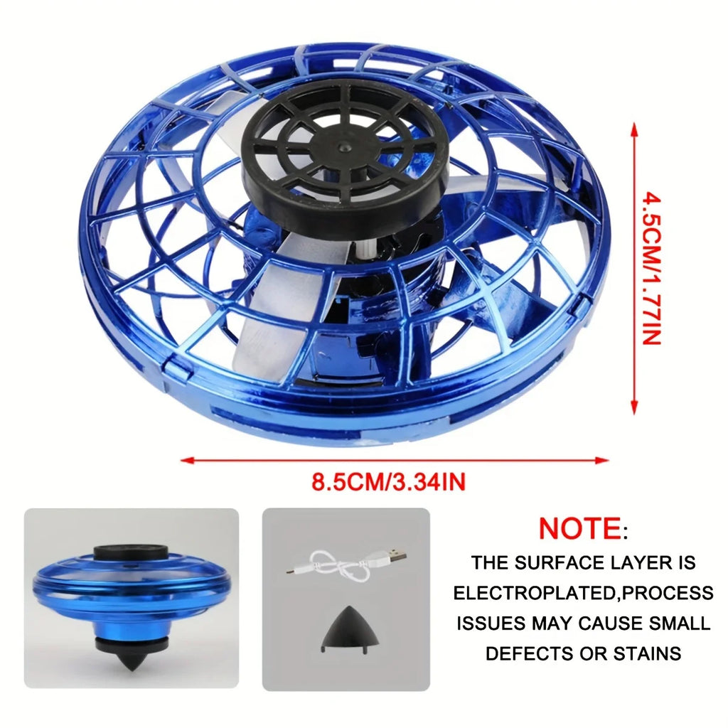 NEW LED Flying UFO Spinner Fingertip, Upgrade Flight Helicopter Gyro Flyorb Hover Ball, Mini Drone Aircraft Toy, Christmas Gift