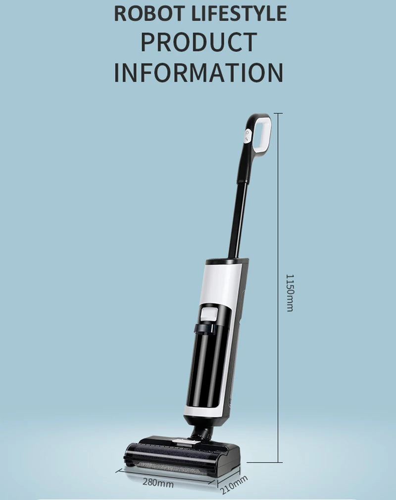 Wet Dry Vacuum Cleaner Cordless handhed Cleaning Robot Wireless RL8Pro Voice Assistant Low Noise 14000Pa Suction Battery 4000mAh