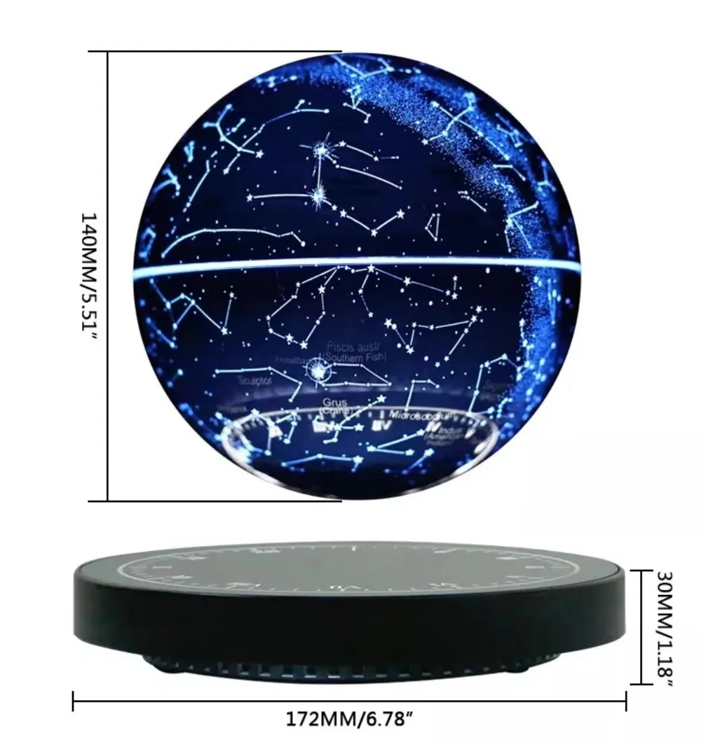 Magnetic Levitation LED Moon Lamp Auto-Rotating Globe Atmosphere Night Light for Bedroom Floating Home Office Decor Gift