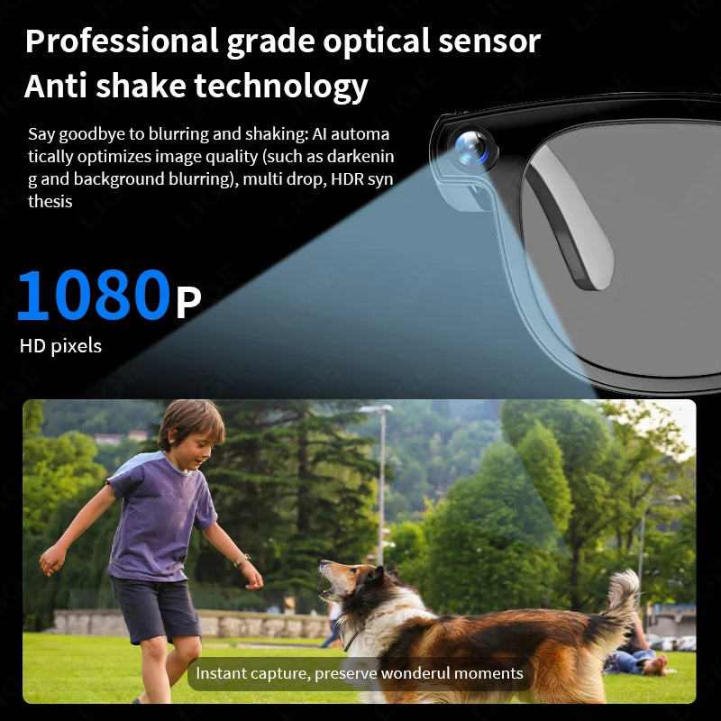AI Smart Translate Glasses Photography Video Wifi Transmission Bluetooth Call Music Play Smart Glasses for Studying Travaling