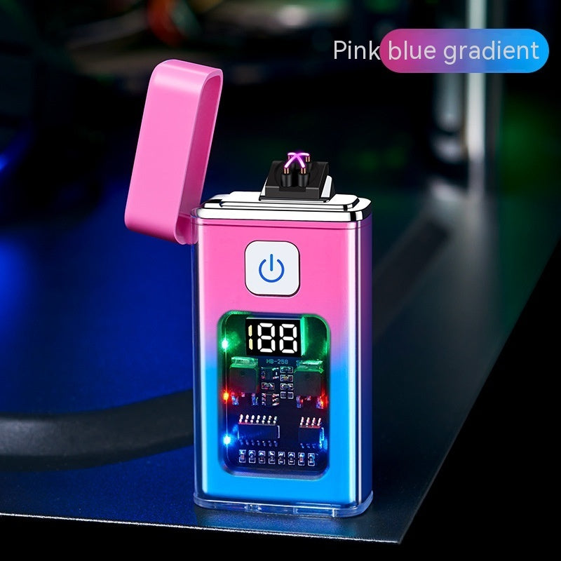 Transparent Case Electronic Pulse Digital Display Induction Lighter