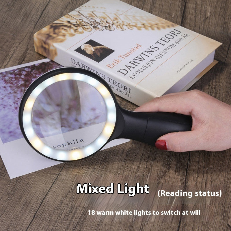 Large Mirror Handheld 10 Times HD Reading Magnifying Glass